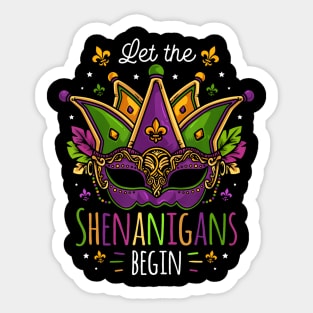 Mardi Gras Costume Let The Shenanigans Begin Mask Sticker